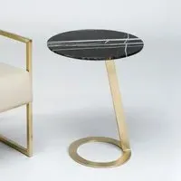 Loop Round Accent Table - Marble, Brass