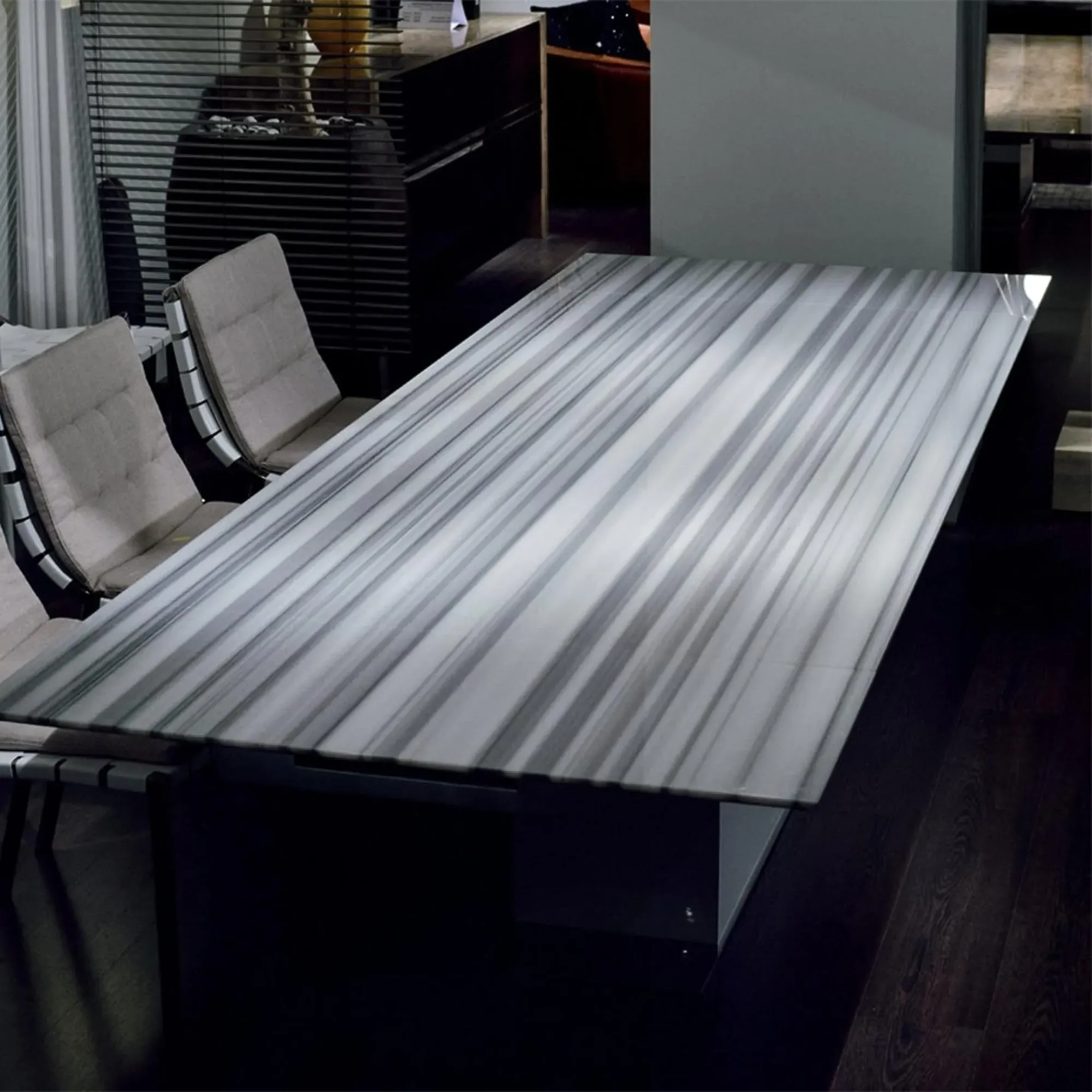 Lugano Extendable Pedestal Dining Table - Marble, Wood