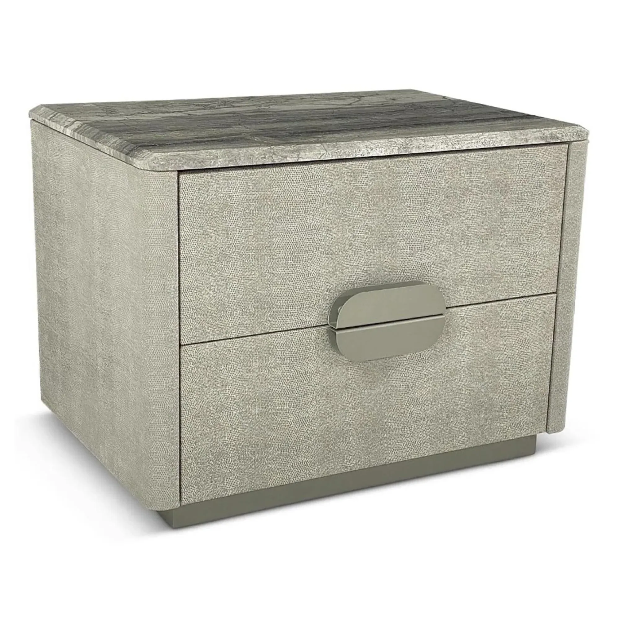 Marylin 2 Drawer Bedside Table - Marble