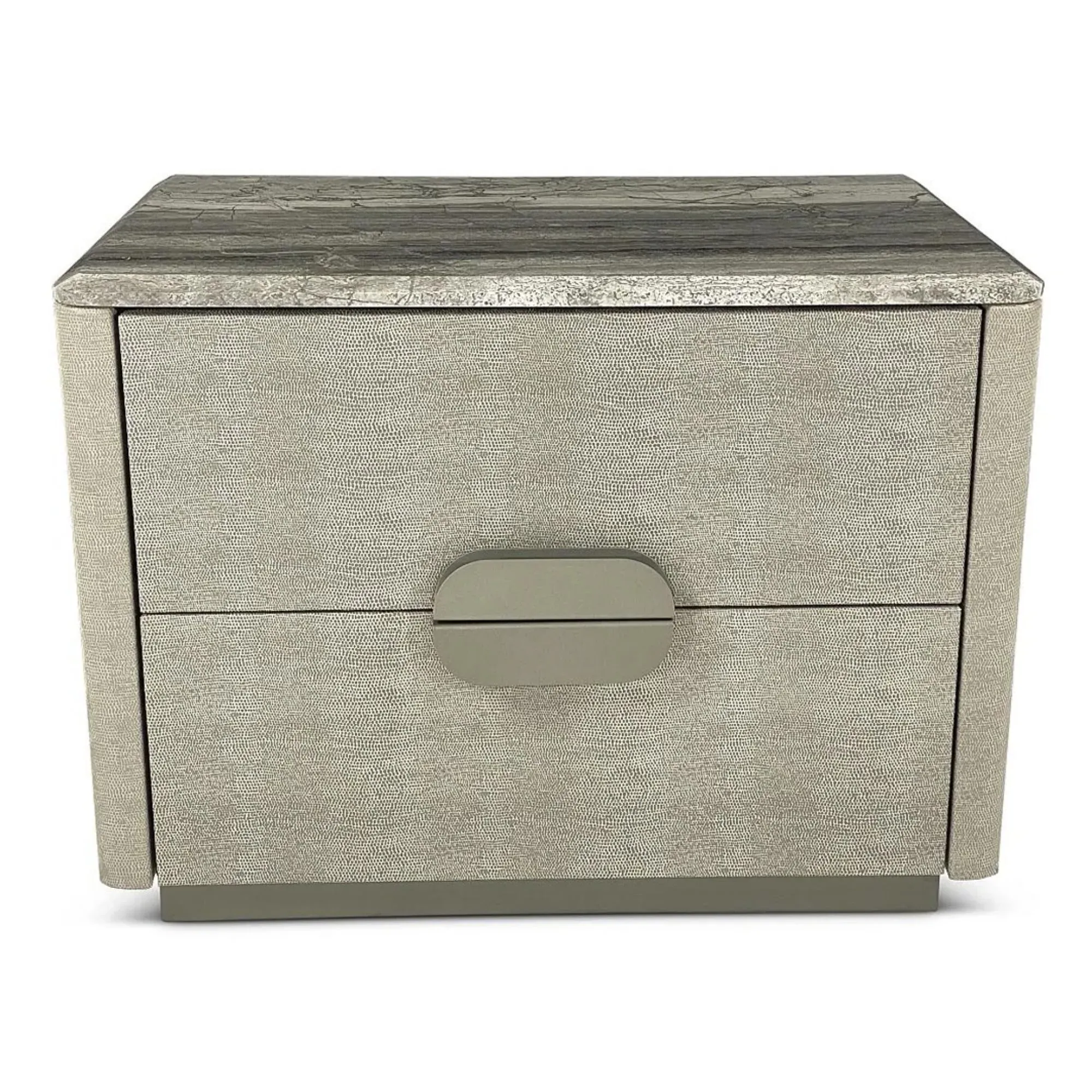 Marylin 2 Drawer Bedside Table - Marble