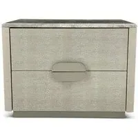 Marylin 2 Drawer Bedside Table - Marble