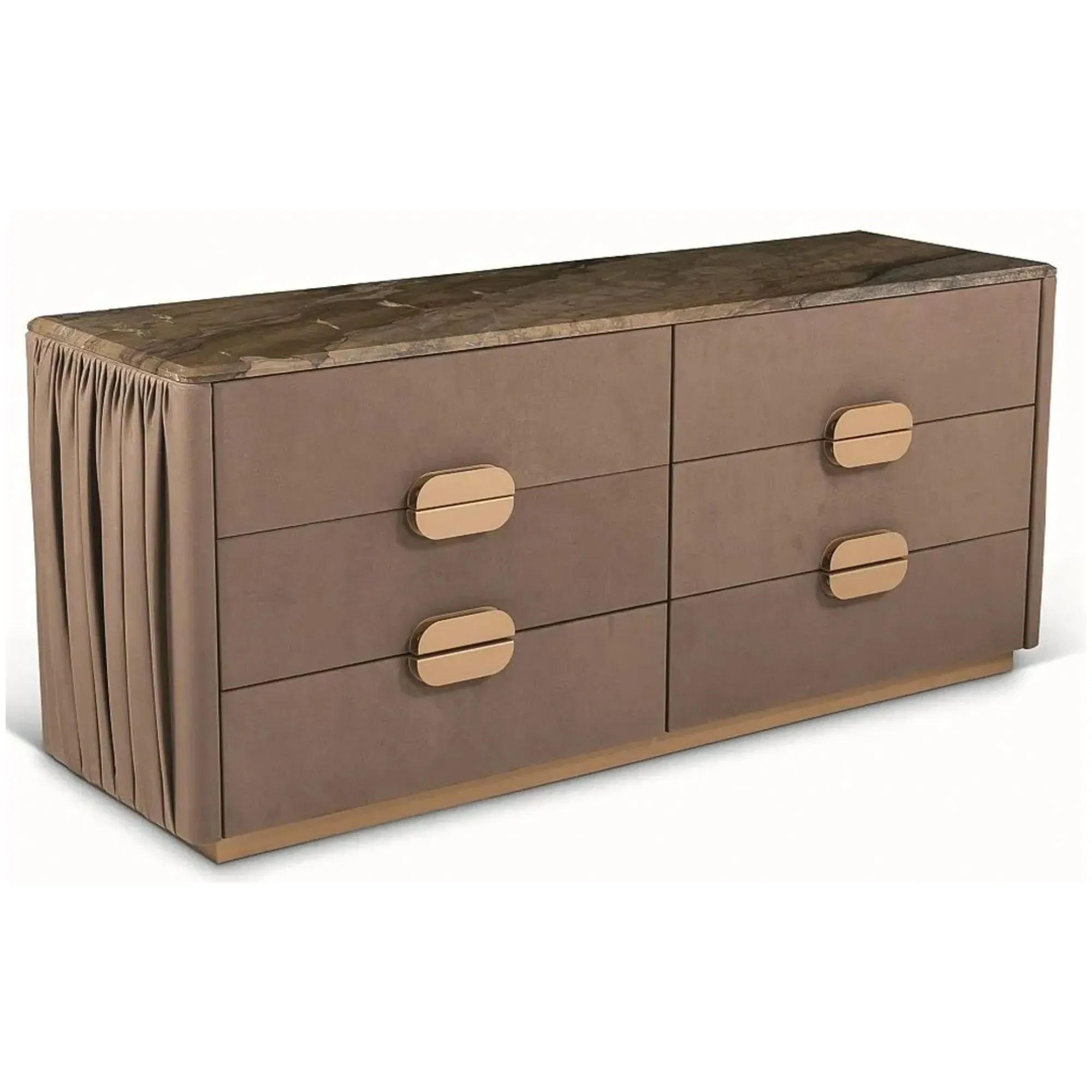 Marylin 6 Drawer Wide Chest - Marble