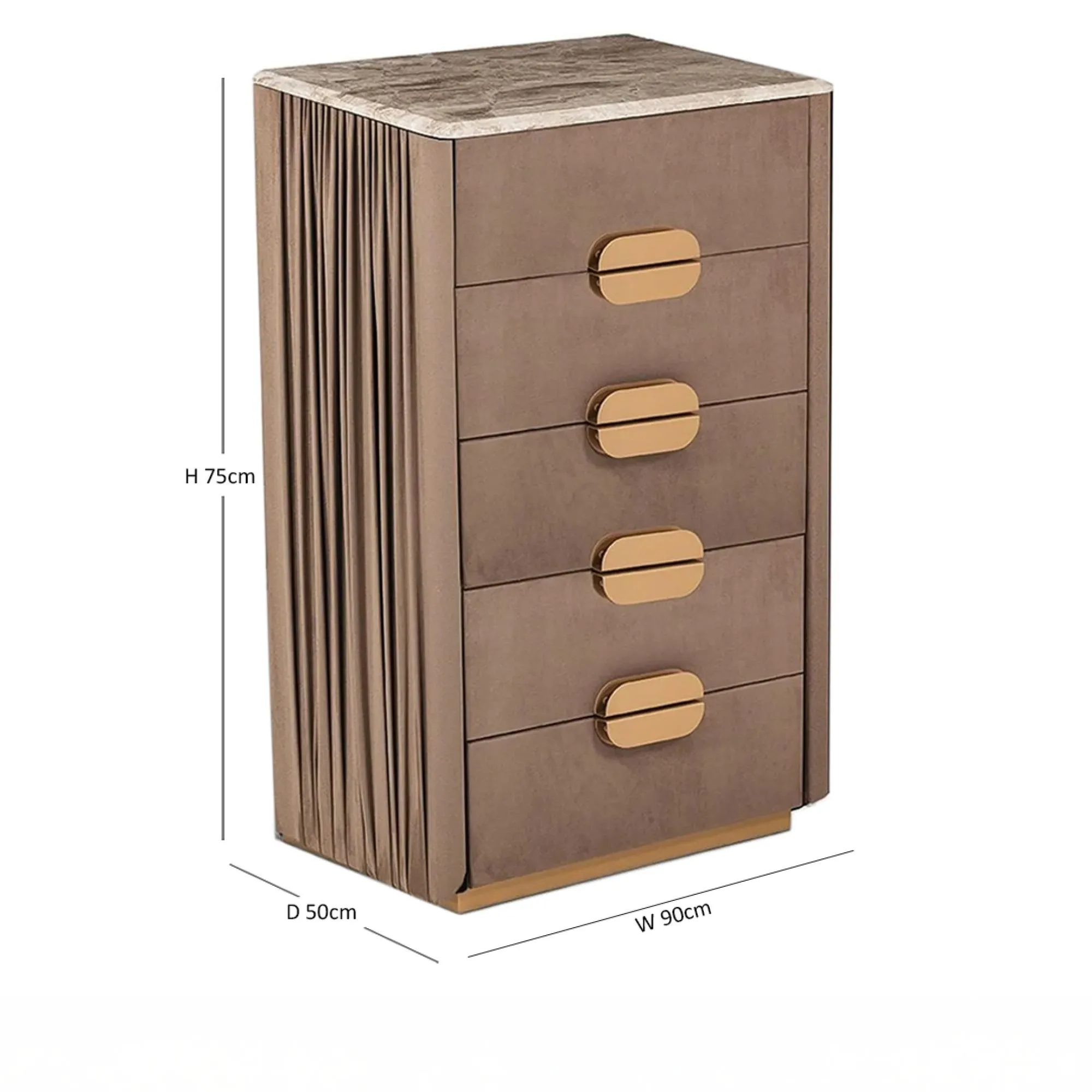 Marylin 6 Drawer Wide Chest - Marble