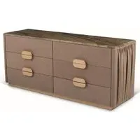 Marylin 6 Drawer Wide Chest - Marble