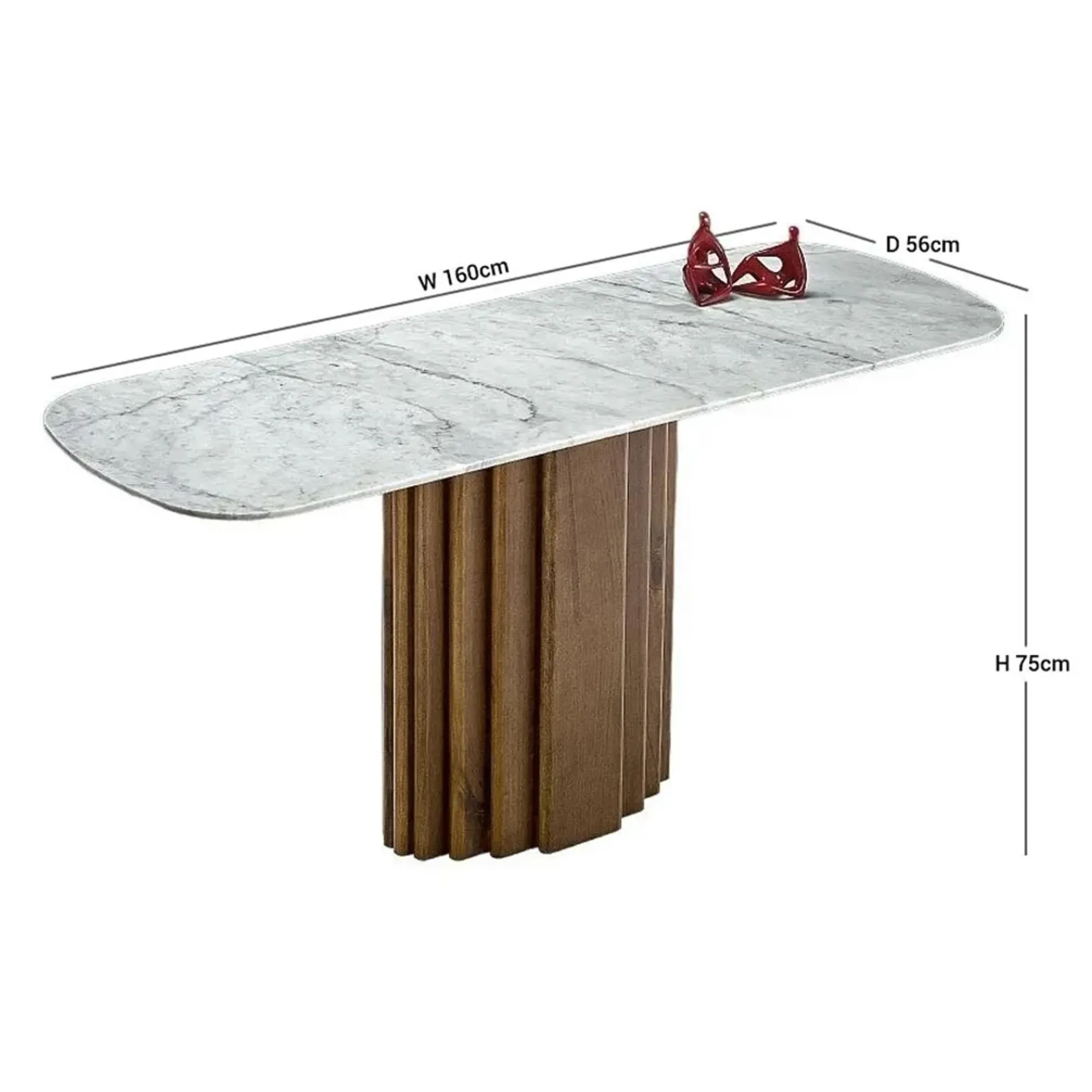 Mayfair Console Table - Marble, Wenge Wood