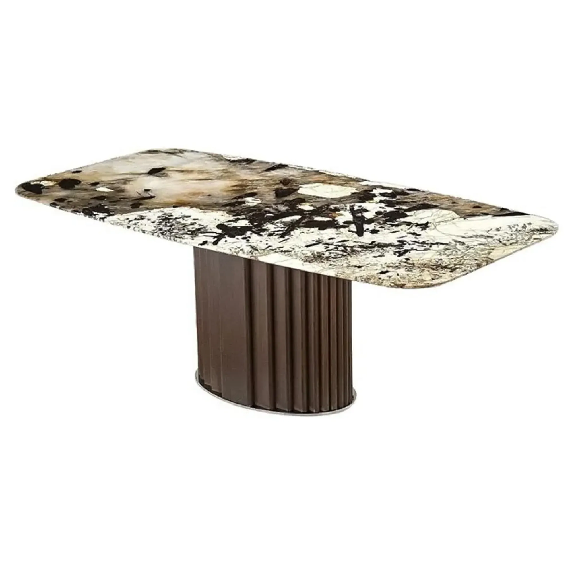 Mayfair Round Pedestal Dining Table - Marble, Wenge Wood