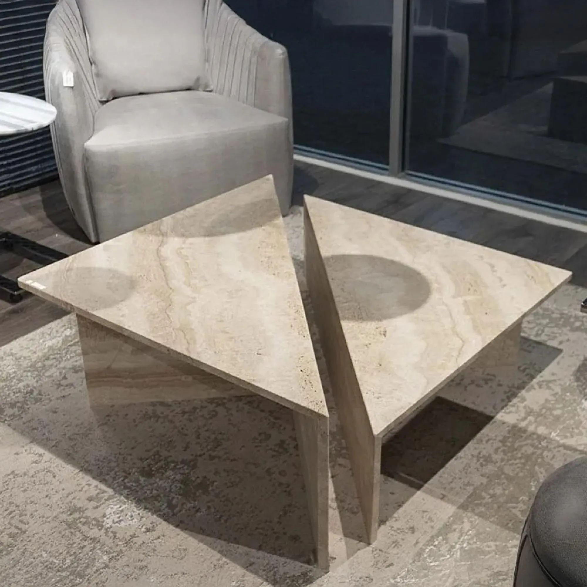 Miro Triangle Occasional Table - Marble