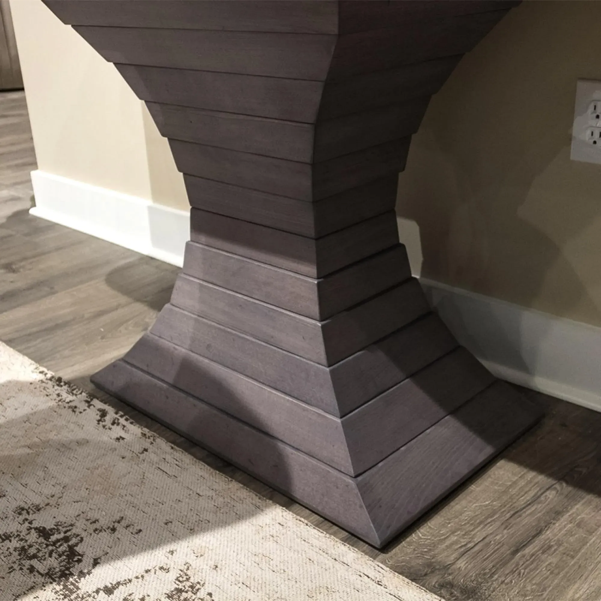 Opera Console Table with Wooden Base - Marble, Wood