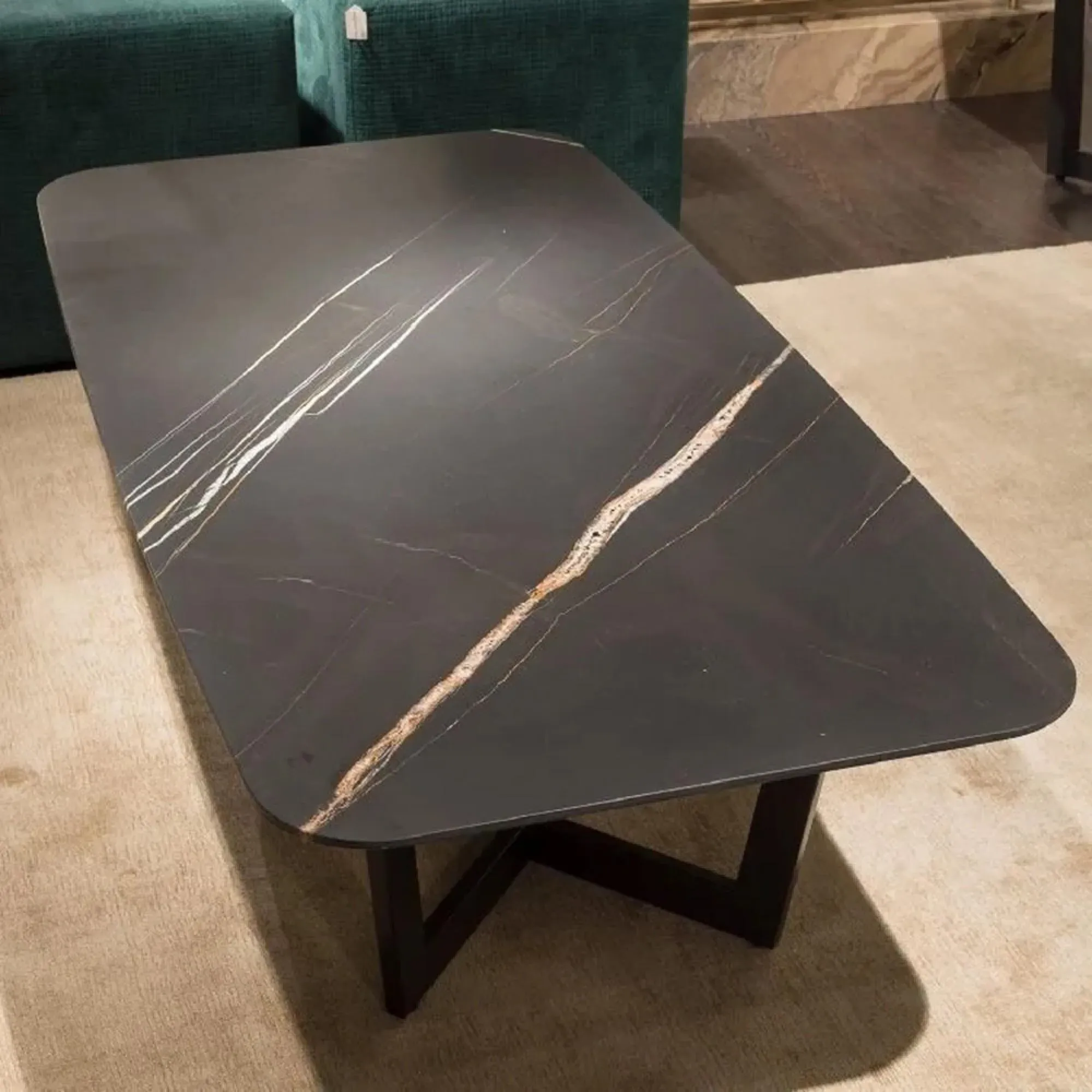 Oscar Coffee Table with Metal Base - Marble