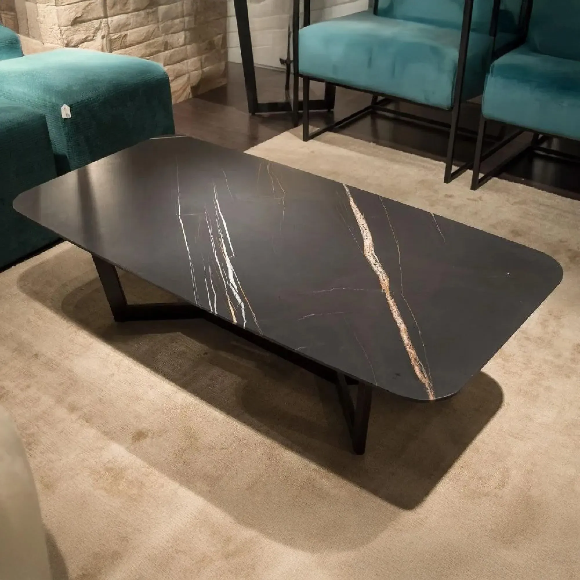Oscar Coffee Table with Metal Base - Marble