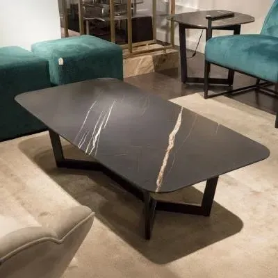 Oscar Coffee Table with Metal Base - Marble
