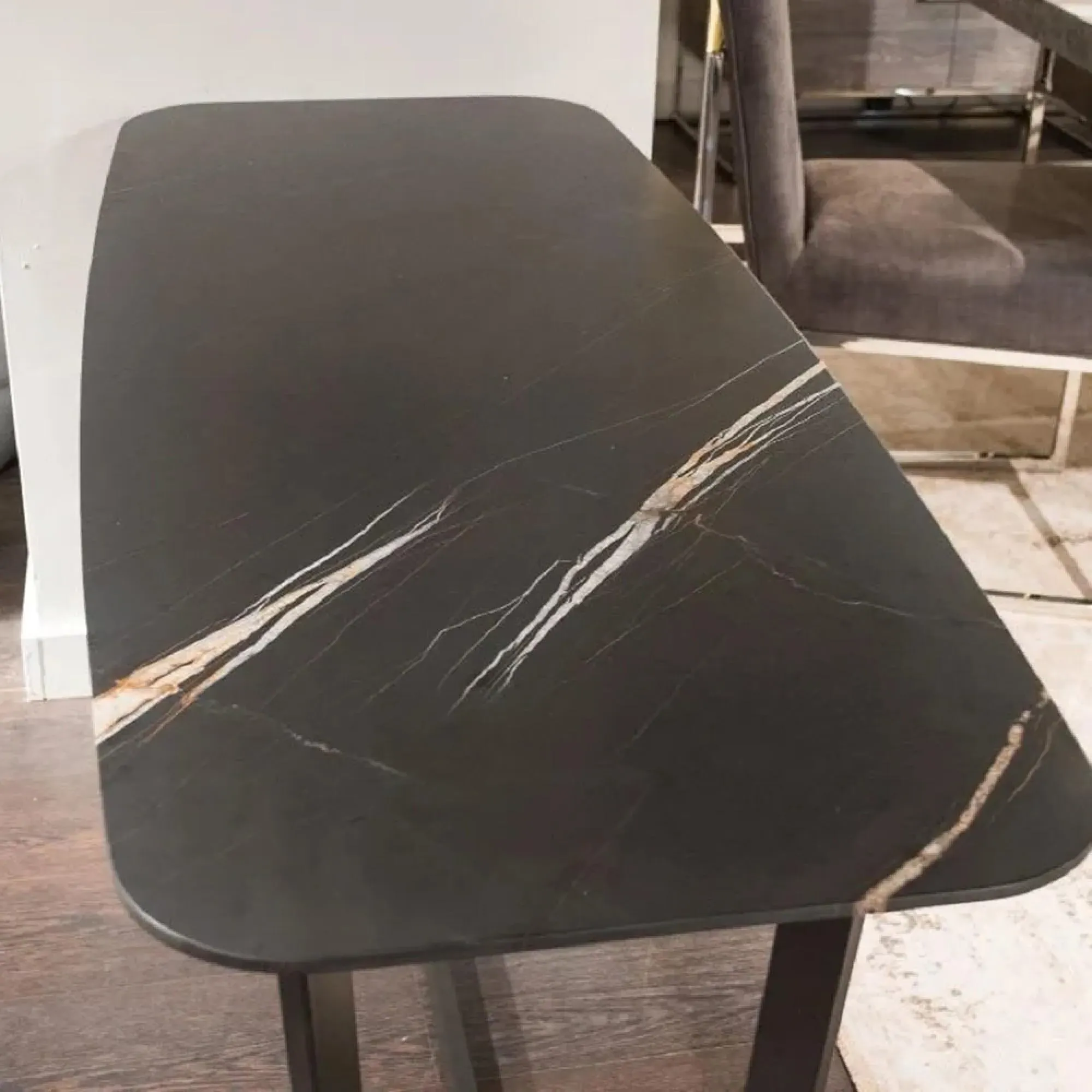 Oscar Console Table with Metal Base - Marble