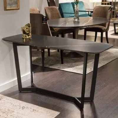Oscar Console Table with Metal Base - Marble