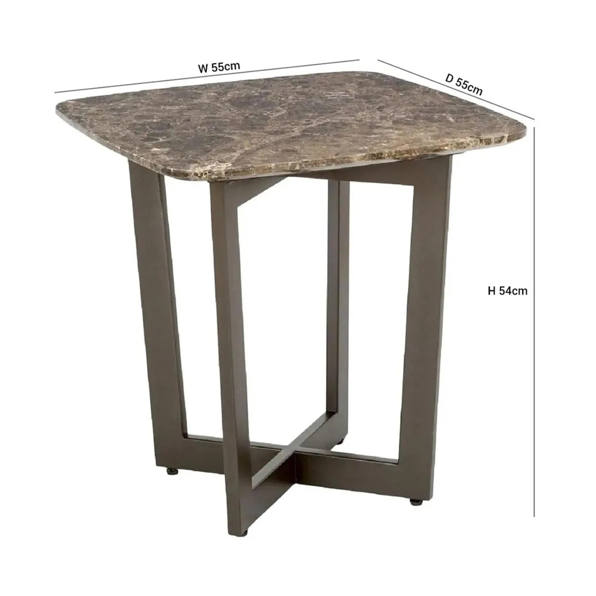Oscar Lamp Table with Metal Base - Marble