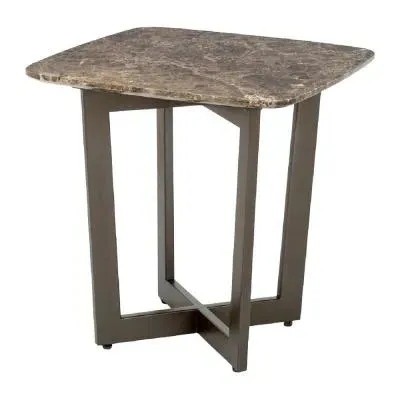 Oscar Lamp Table with Metal Base - Marble image