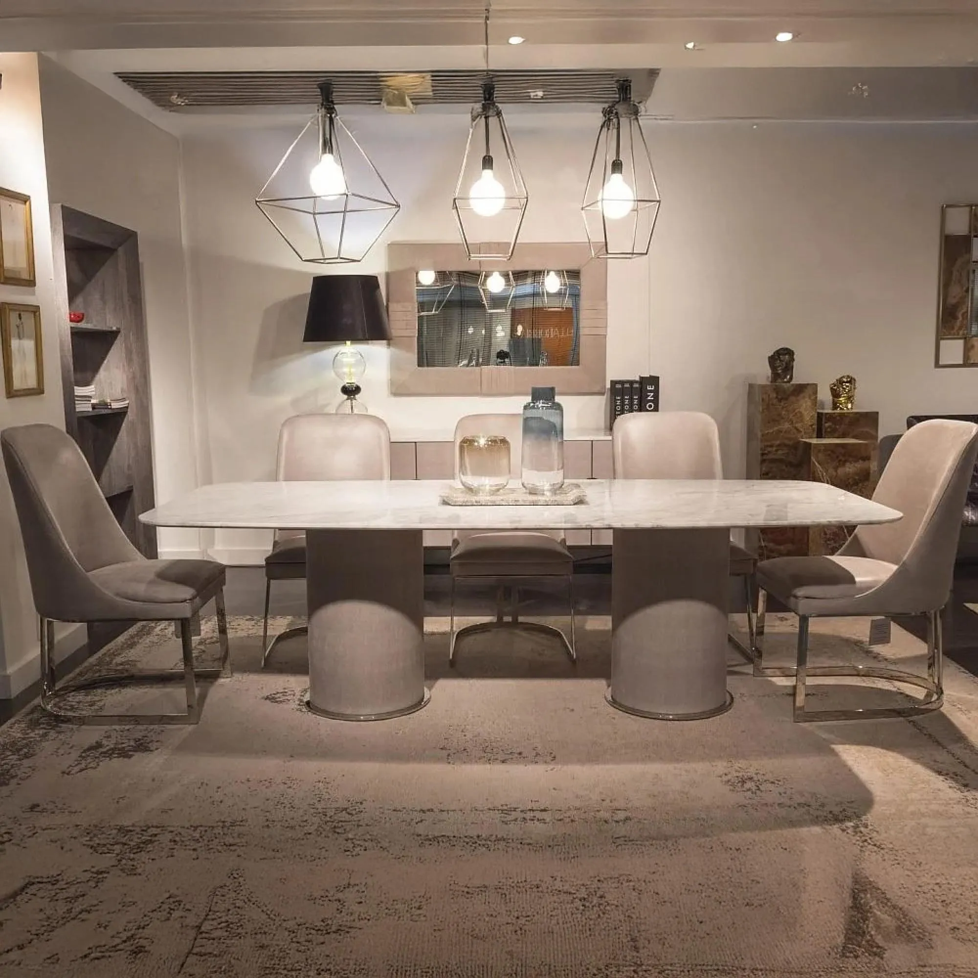 Prestige Pedestal Dining Table - Marble