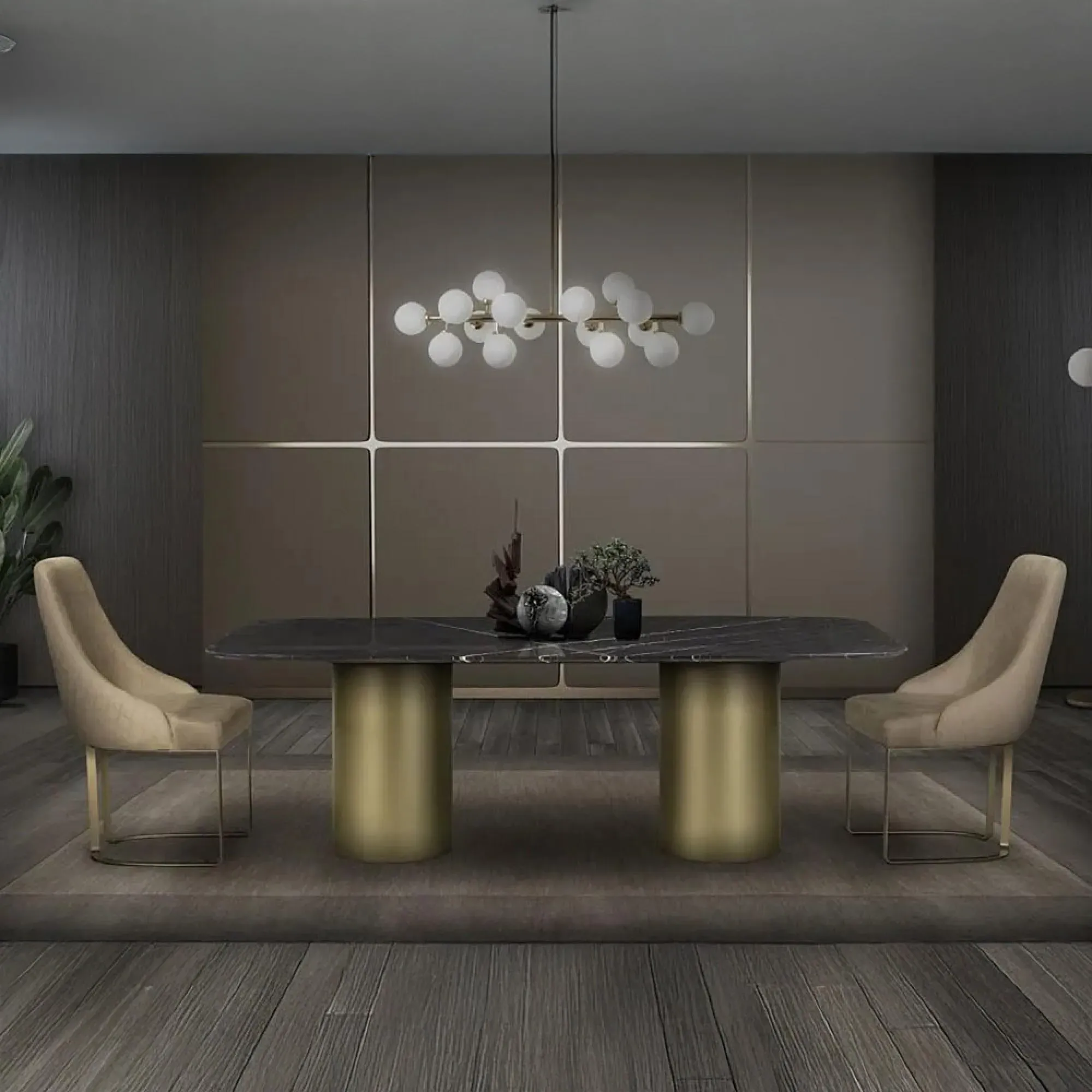 Prestige Pedestal Dining Table - Marble