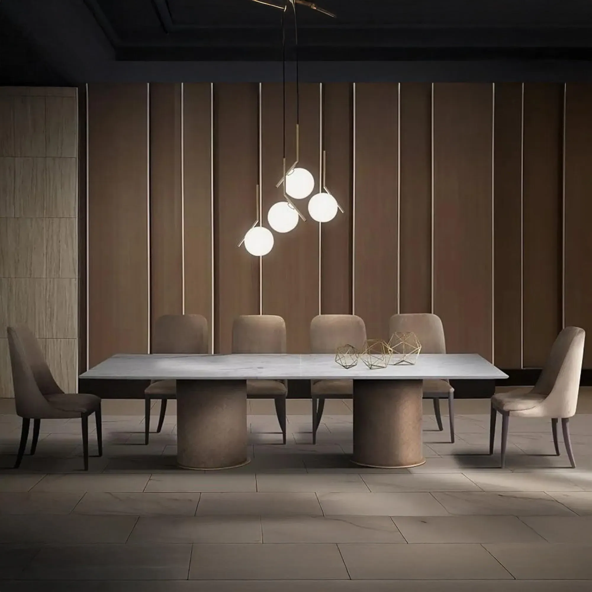 Prestige Pedestal Dining Table - Marble