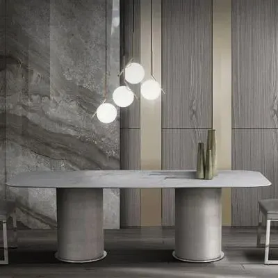 Prestige Pedestal Dining Table - Marble
