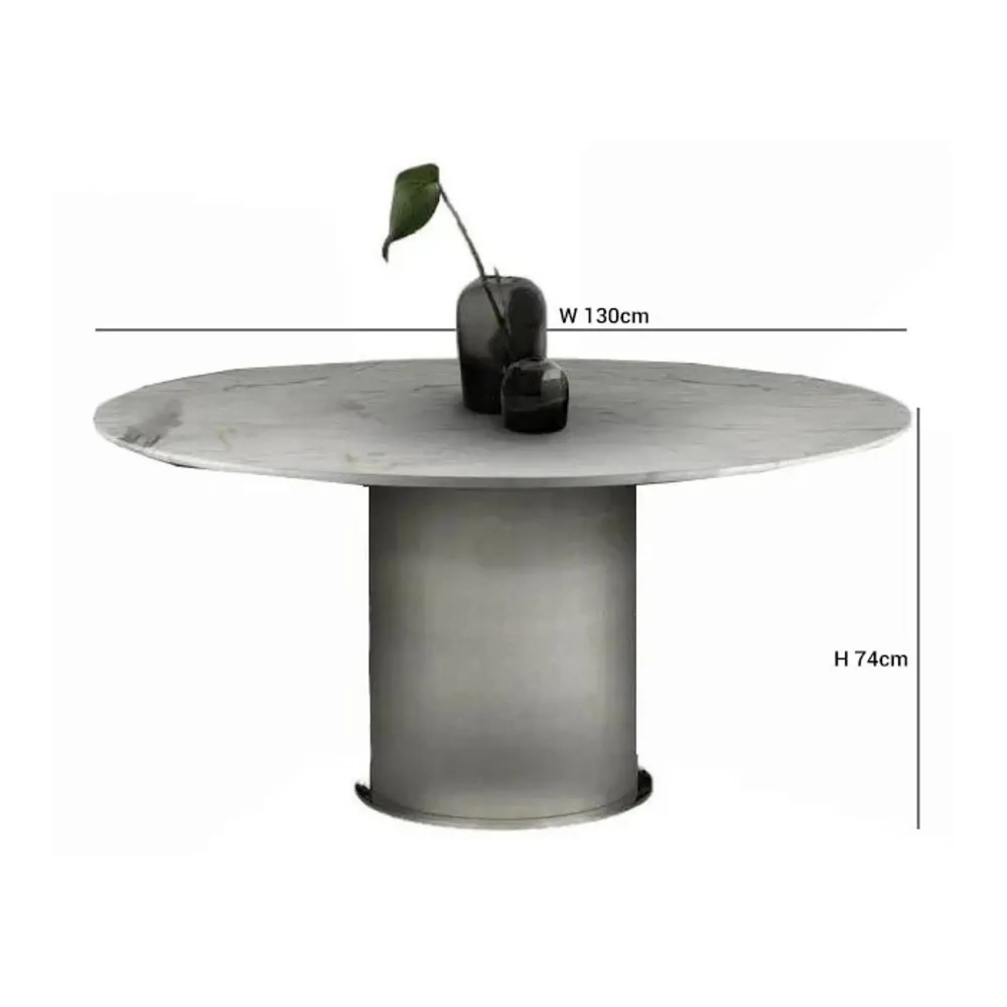 Prestige Round Pedestal Dining Table - Marble