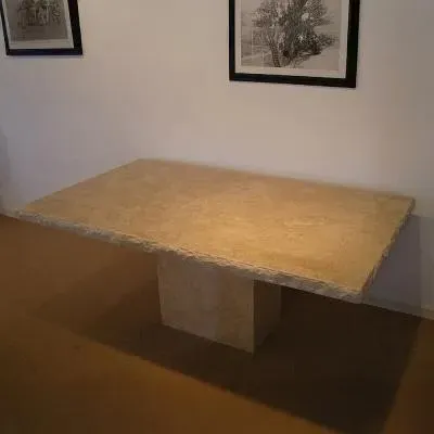 Roma Chiseled Edge Marble Dining Table