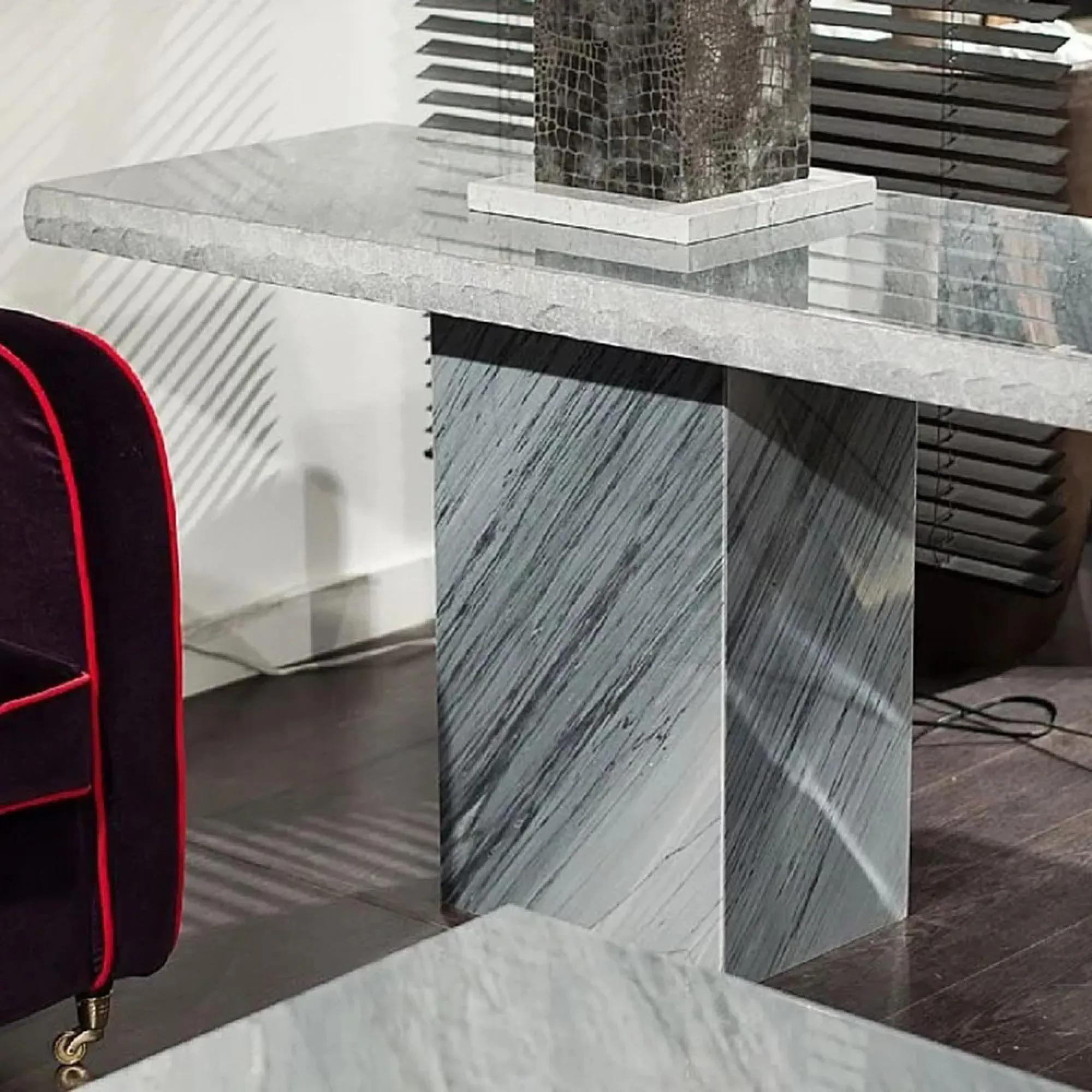 Roma Chiseled Edge Marble Occasional Table