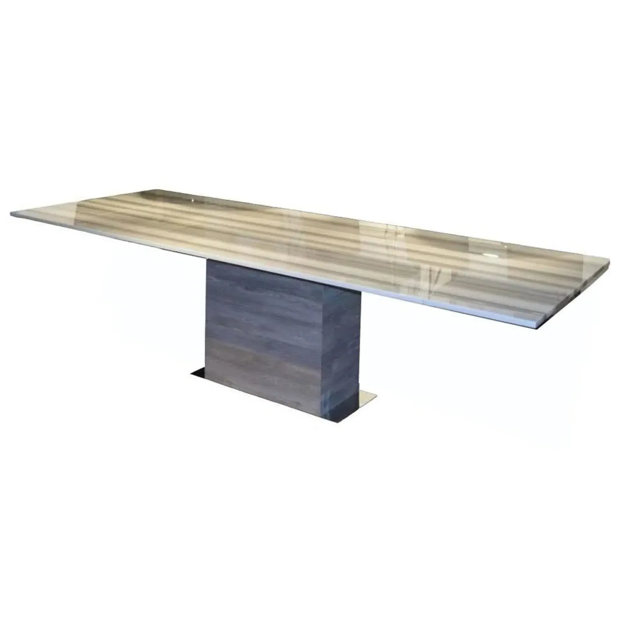 Saturn Extendable Dining Table - Marble, Stainless Steel