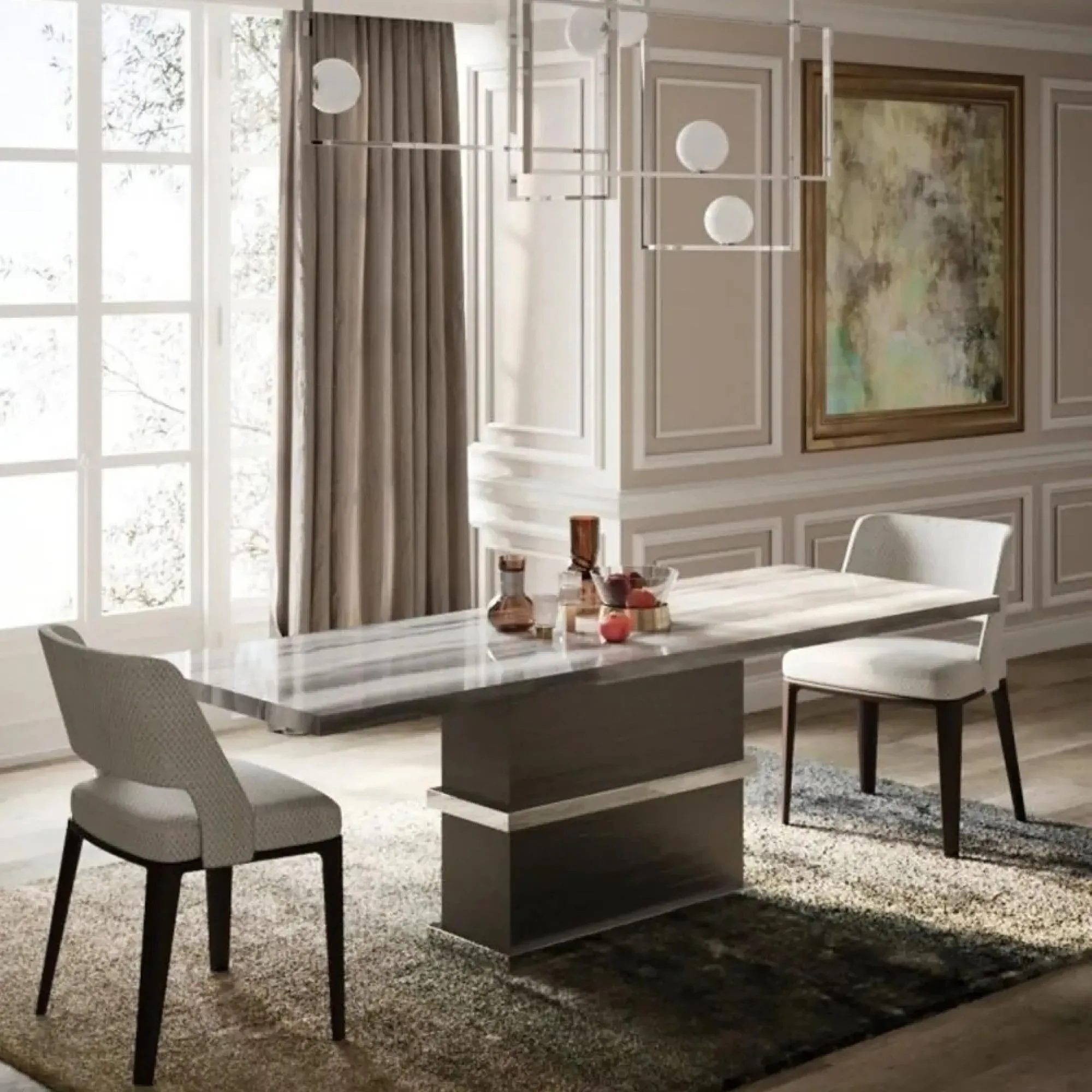 Saturn Light Dining Table - Marble