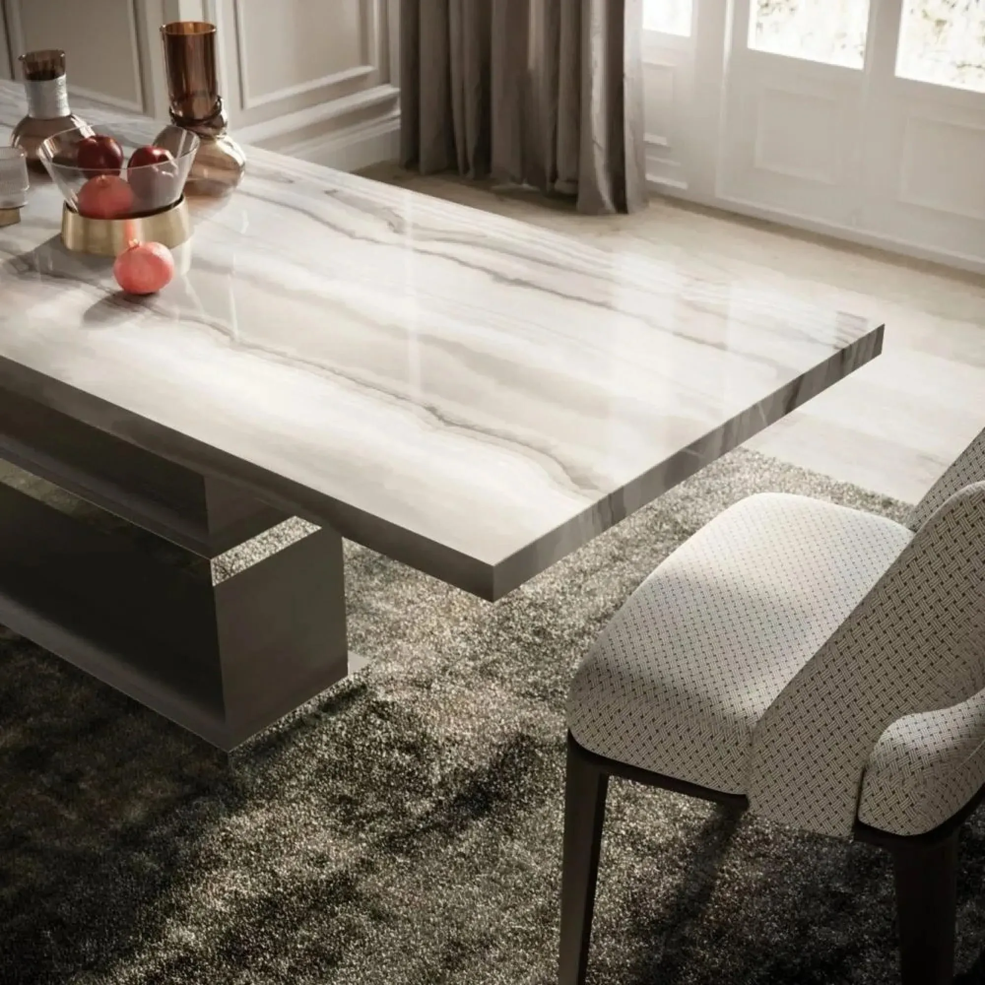 Saturn Light Dining Table - Marble