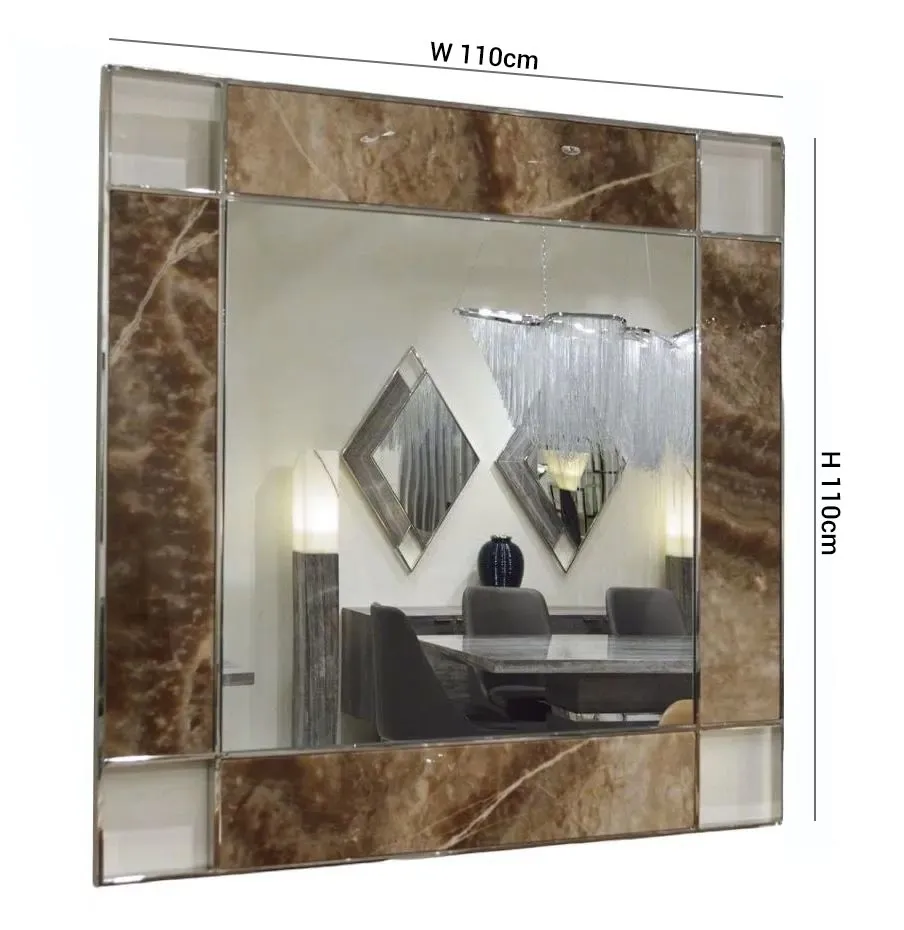 Square Wall Mirror - Marble