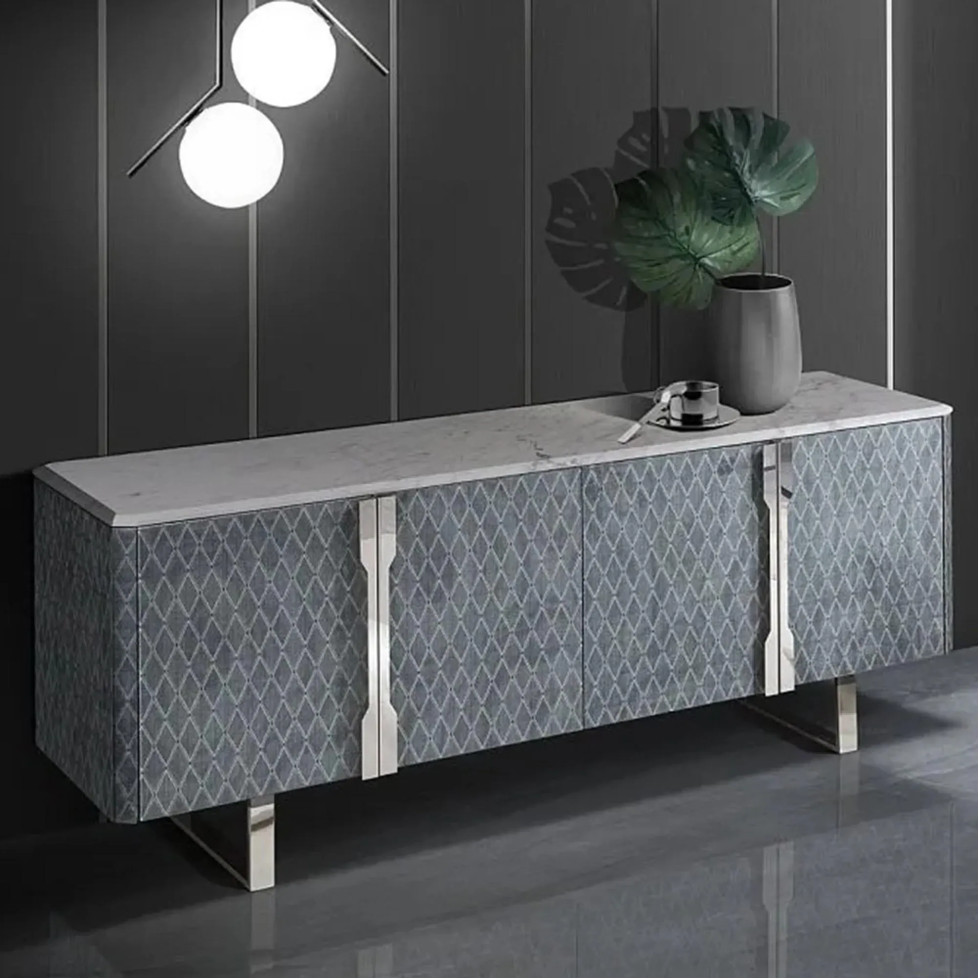 Stone International Diamond Large Sideboard - Marble