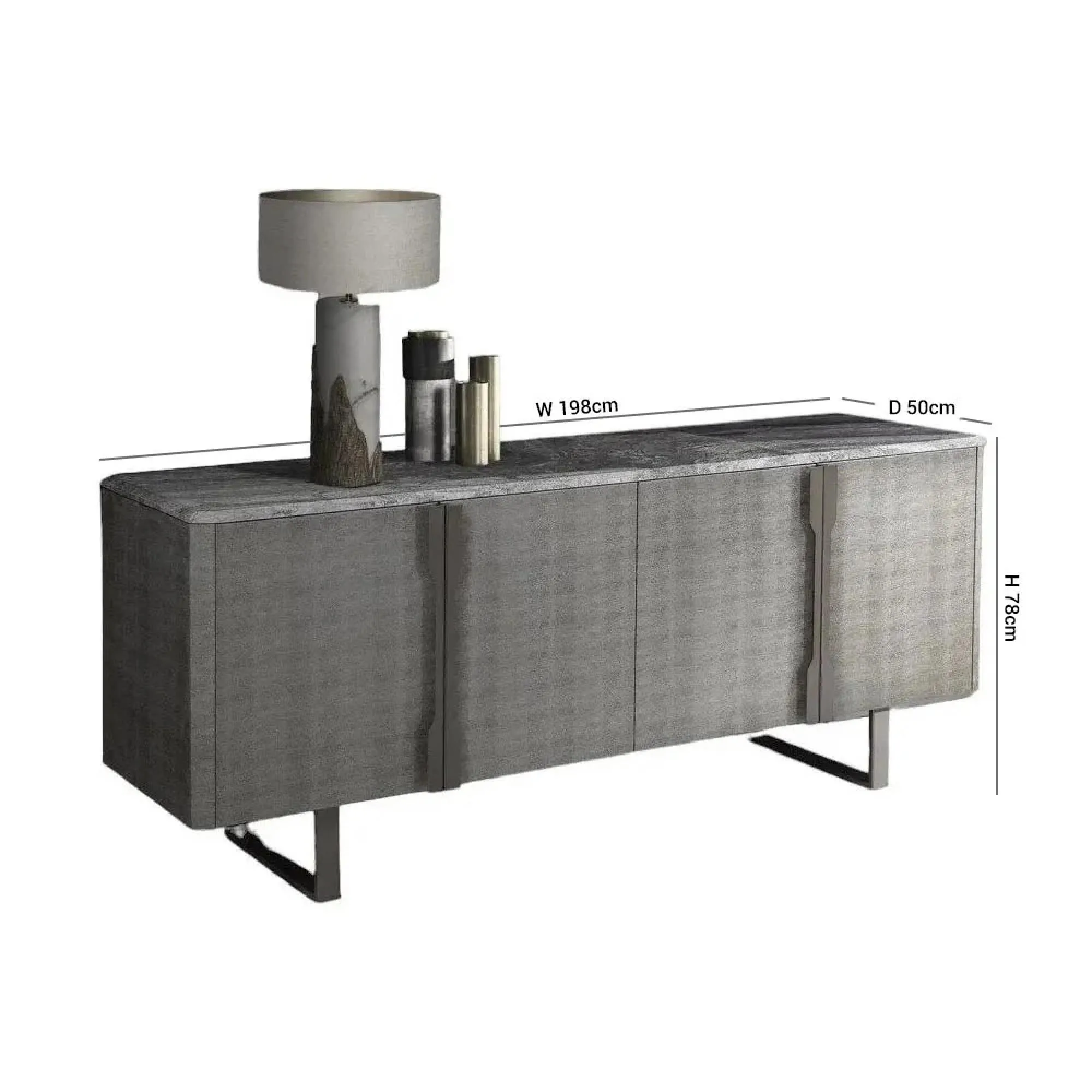 Stone International Diamond Large Sideboard - Marble