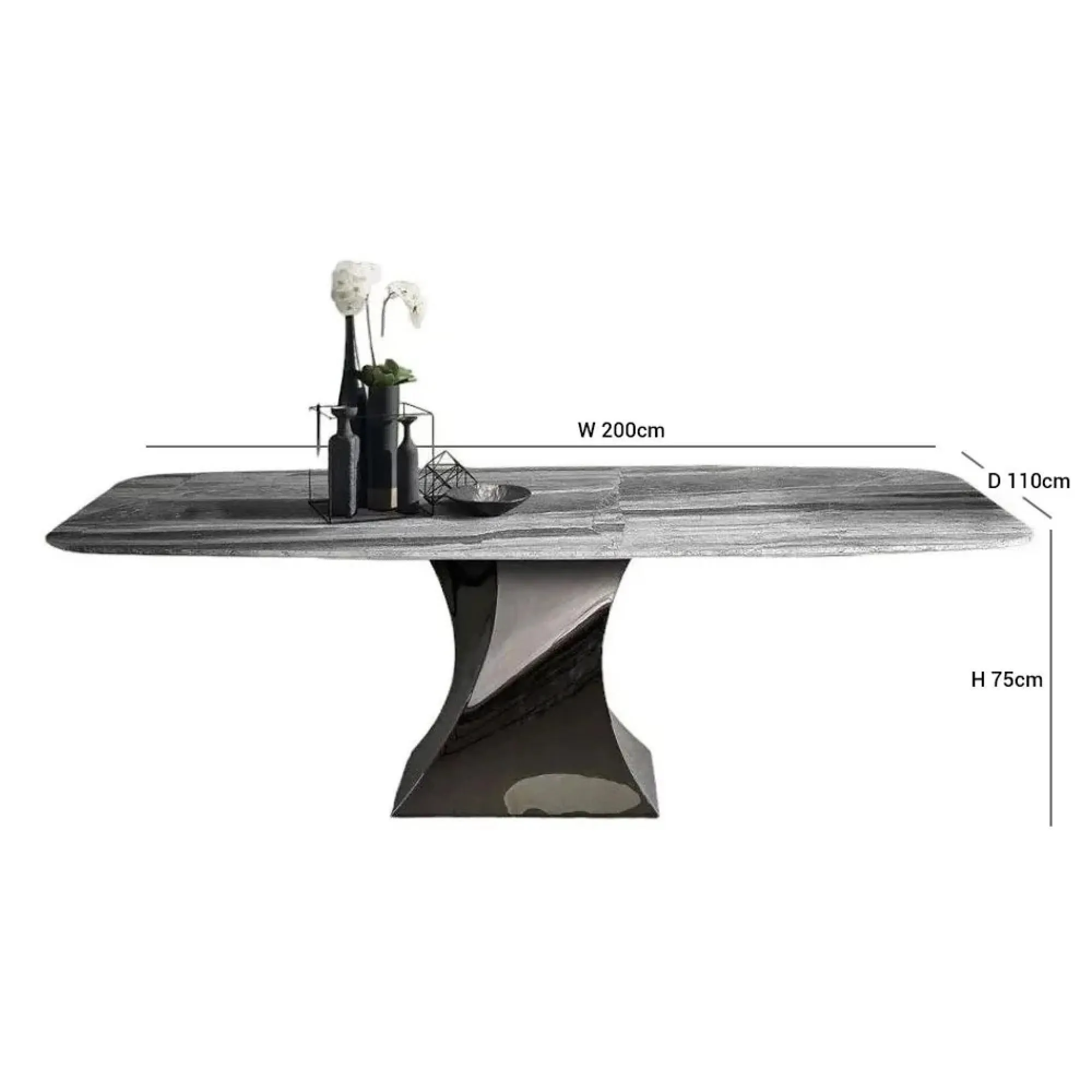 Stone International Twist Pedestal Dining Table - Marble