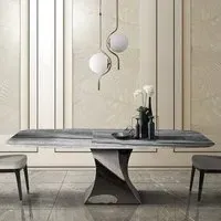 Stone International Twist Pedestal Dining Table - Marble