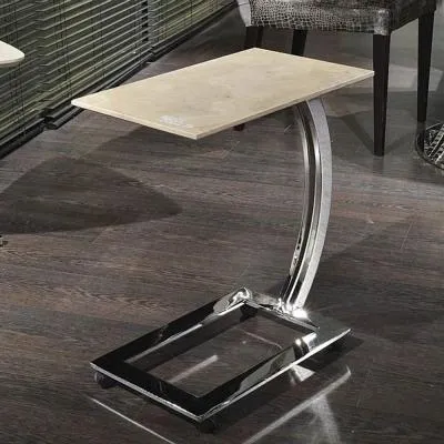 Swan Accent Table with Steel Base - Marble image