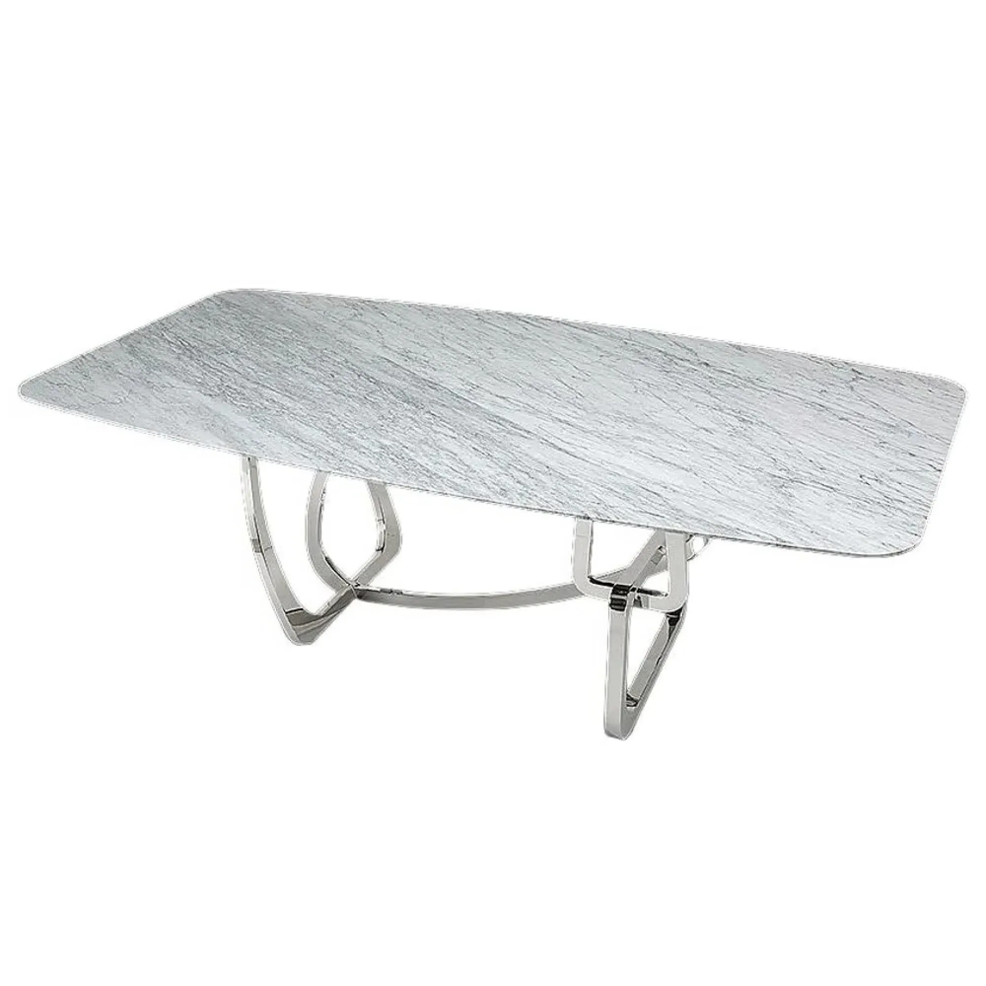 Tangle Dining Table with Pedestal Base - Marble, Steel