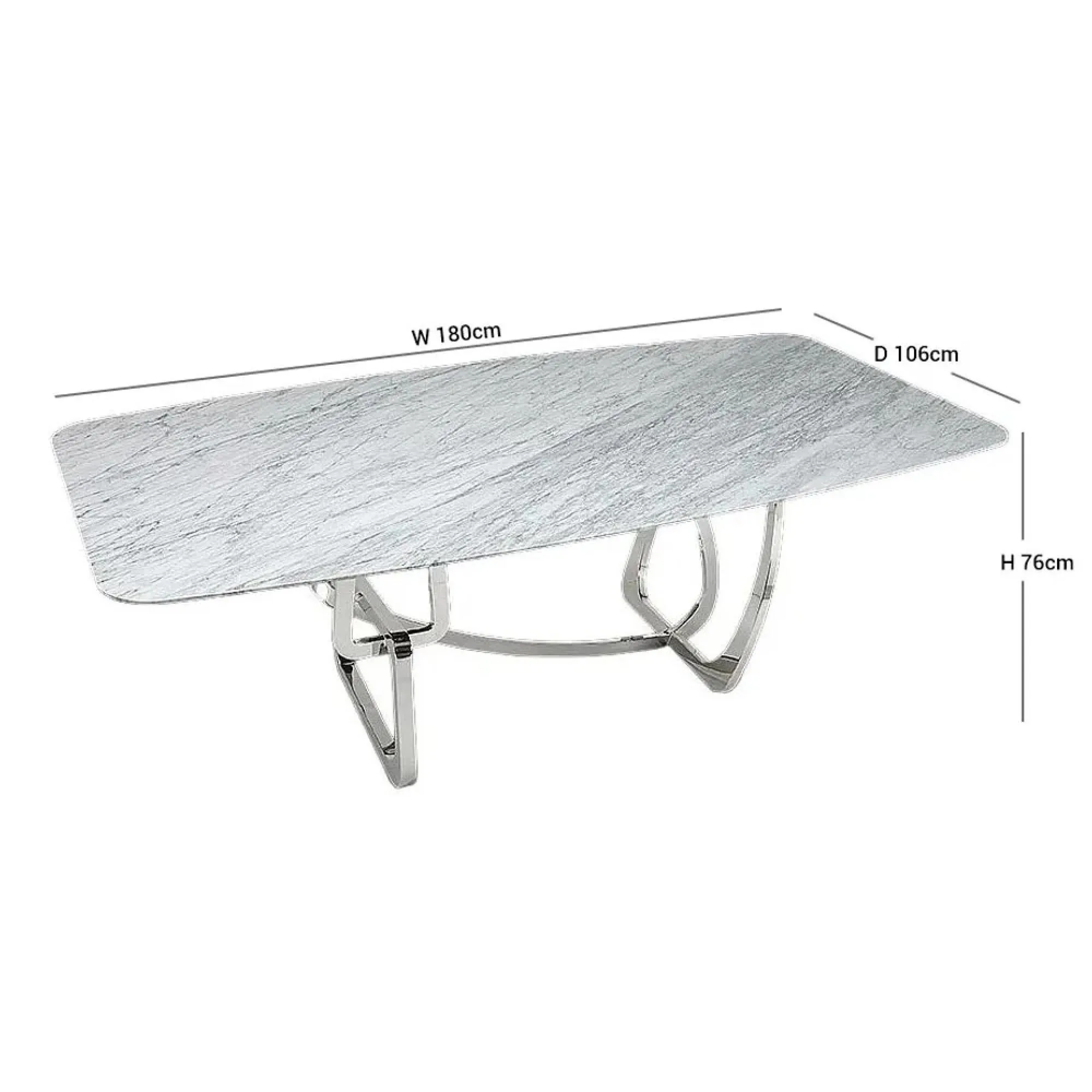 Tangle Dining Table with Pedestal Base - Marble, Steel