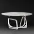 Tangle Round Dining Table with Pedestal Base - Marble, Steel
