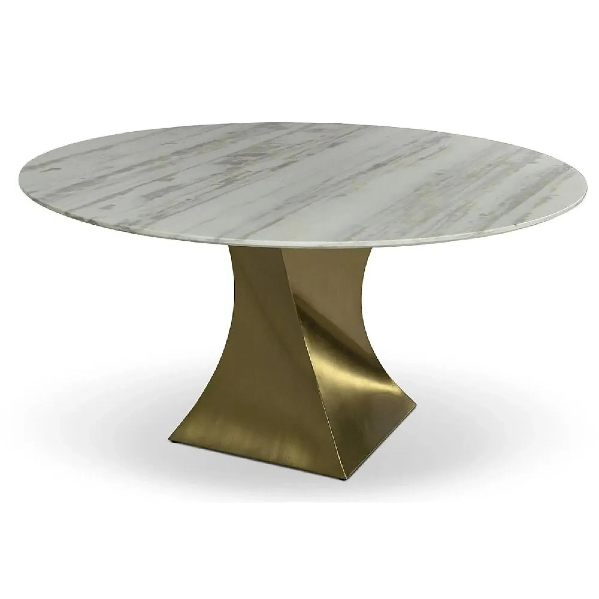 Twist Round Pedestal Dining Table - Marble