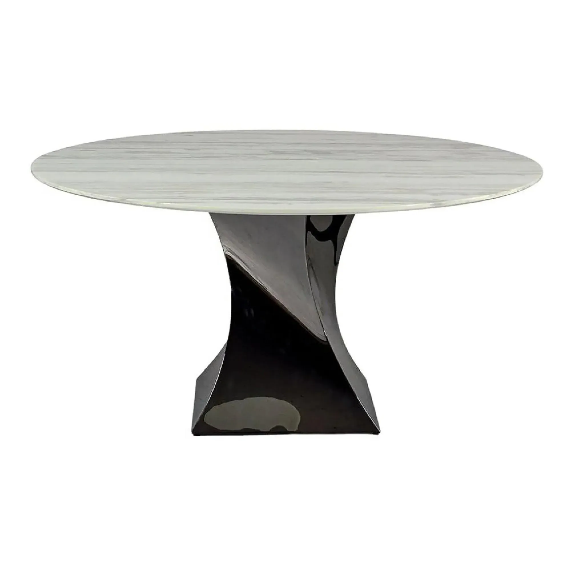 Twist Round Pedestal Dining Table - Marble