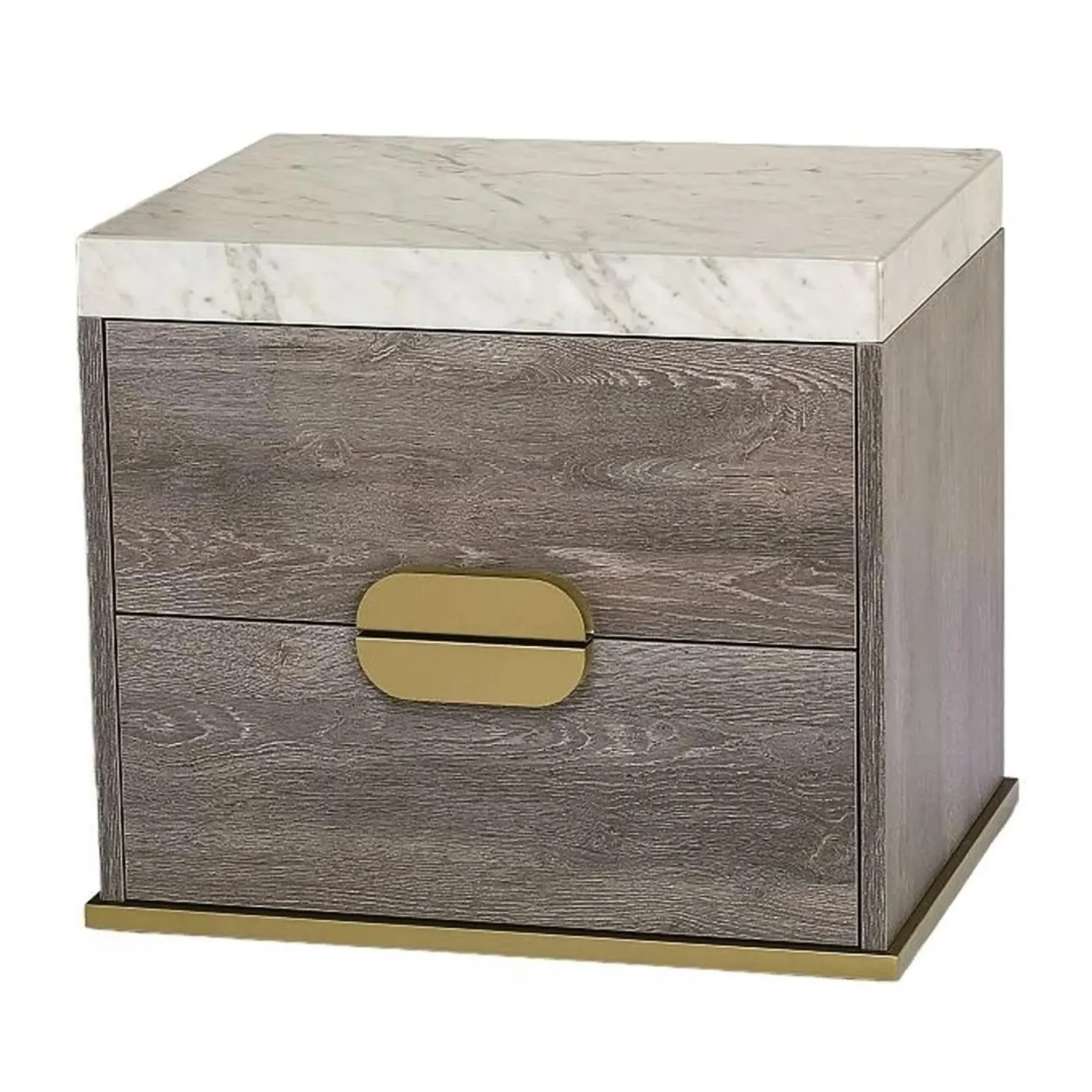 Westin 2 Drawer Bedside Cabinet - Marble Top