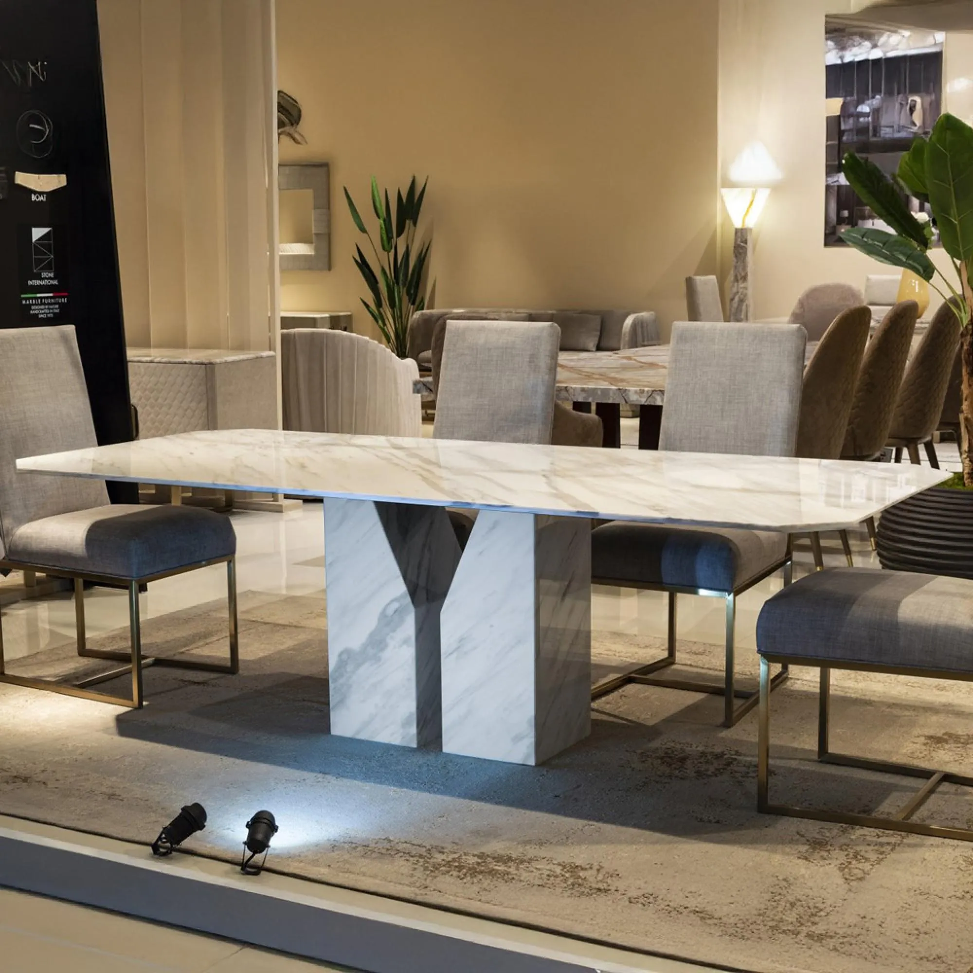 Zenith Marble Pedestal Dining Table