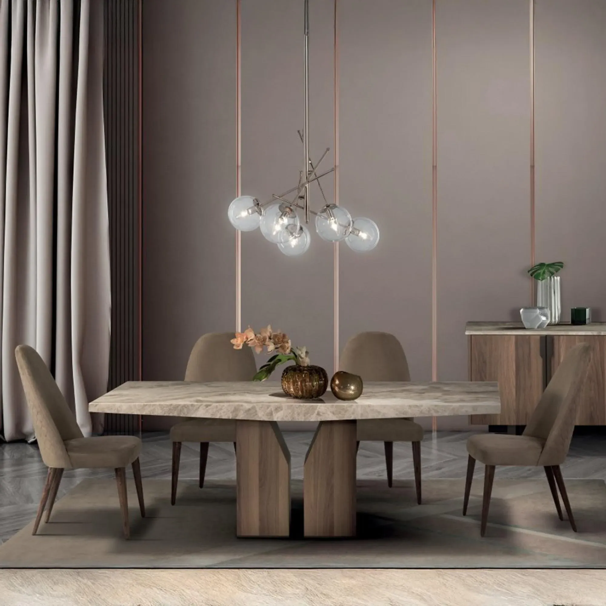 Zenith Marble Pedestal Dining Table