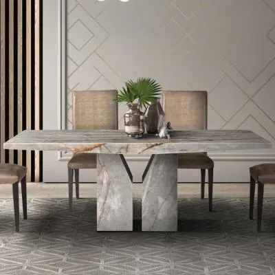 Zenith Marble Pedestal Dining Table