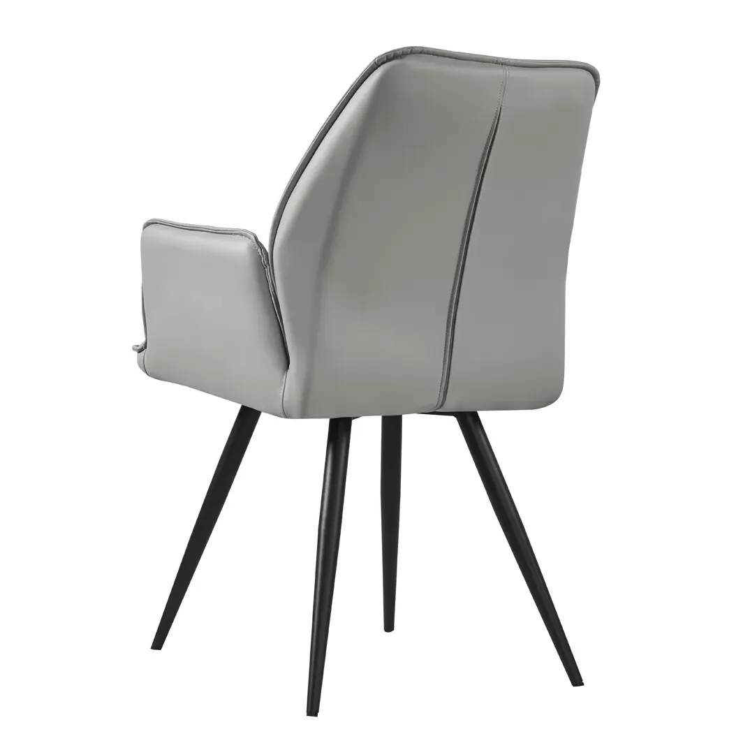 Blende Dining Armchair - Light Grey, Faux Leather