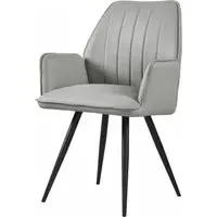 Blende Dining Armchair - Light Grey, Faux Leather