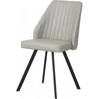 Clairton Dining Chair Set - Light Grey, Faux Leather