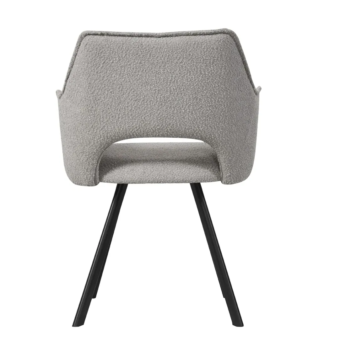 Diggins Dining Armchair - Light Grey, Boucle Fabric