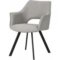 Diggins Dining Armchair - Light Grey, Boucle Fabric