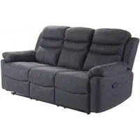 Hooven 3-Seater Recliner - Charcoal, Fabric